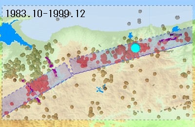 図９ 1983年鳥取県中部地震の余震