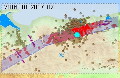 図11 2016年鳥取県中部地震の余震