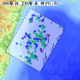 図２-１ 震源断層データの分布